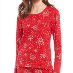 Sleep Sense Women’s Snowflakes & Dot Jersey Sleep Top Size L